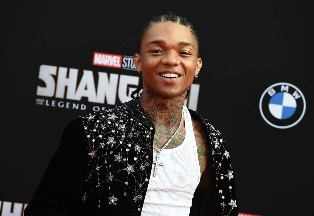 Swae Lee arrives at the premiere of “Shang-Chi and the Legend of the Ten Rings” on Monday, Aug. 16, 2021, at the El Capitan Theatre in Los Angeles.
