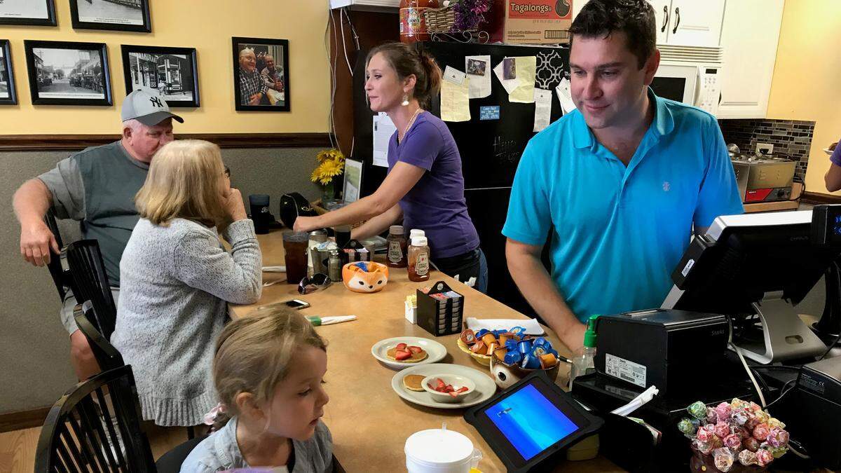 Katie’s Cafe, 3130 53rd Ave. E., has reopened its dining room, but with far fewer chairs and tables and more social distancing than shown in this file photo.
