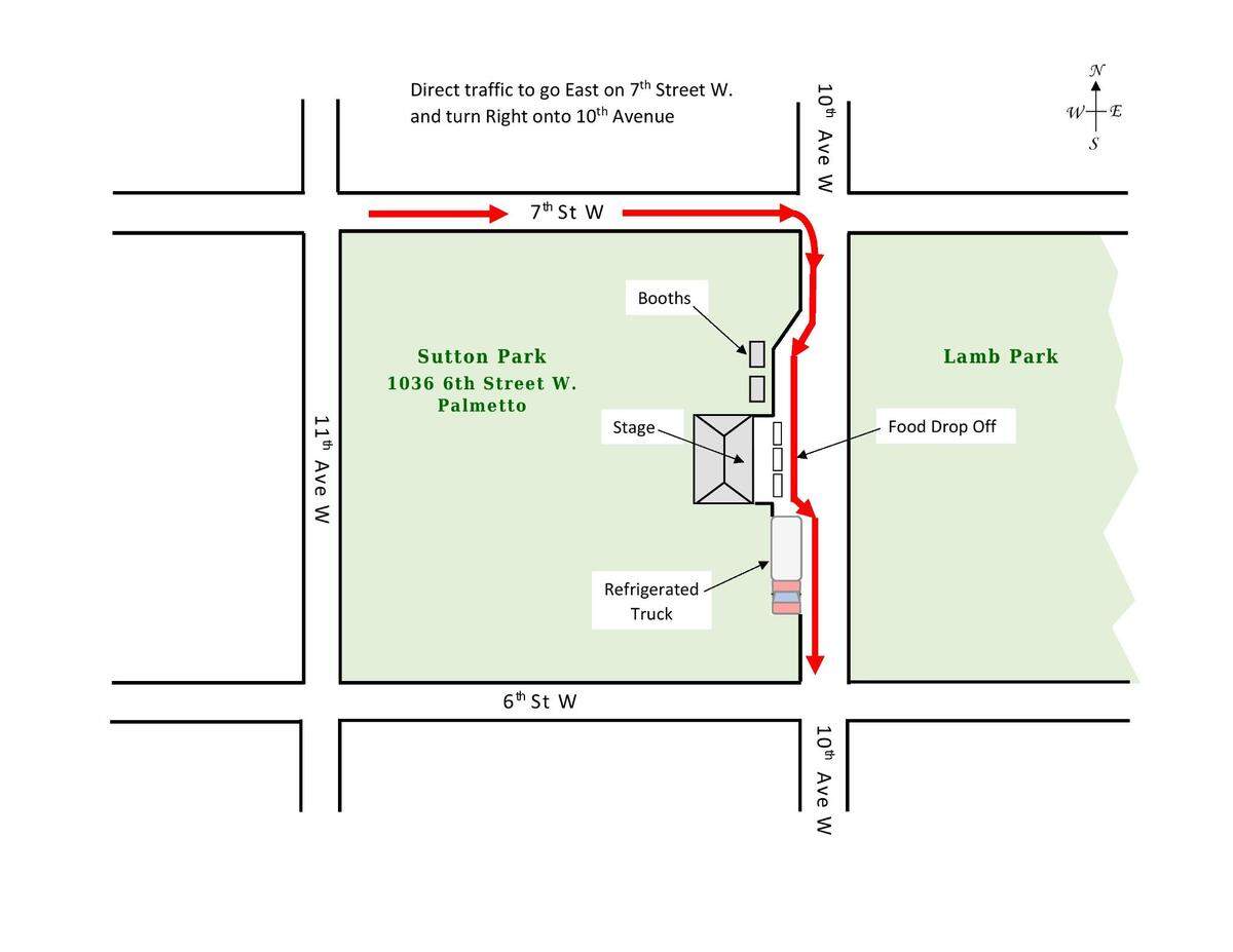 Drive-thru directions for the “Pets are Hungry, Too!” food drive to be hosted by Mayors’ Feed the Hungry and National PTSD Service Association from 9 a.m. to noon on Feb. 27 at Sutton Park in Palmetto.