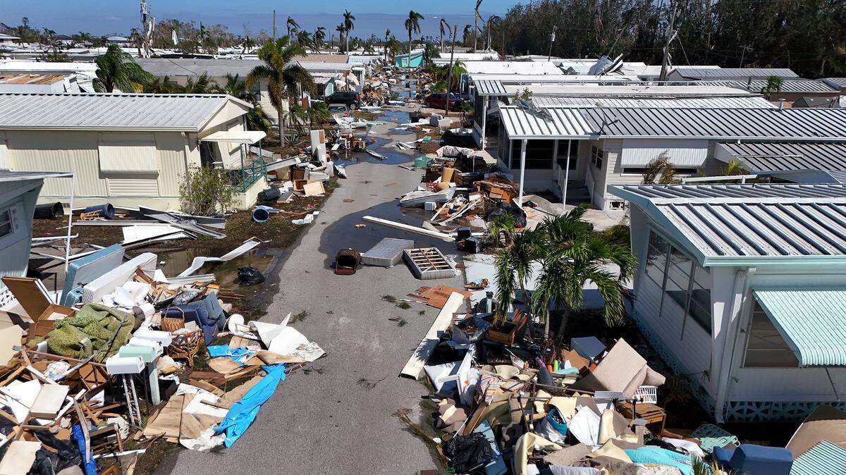 Sunny Shores Mobile Home Park in Manatee County suffered damage from Hurricane Milton, Oct. 10, 2024.