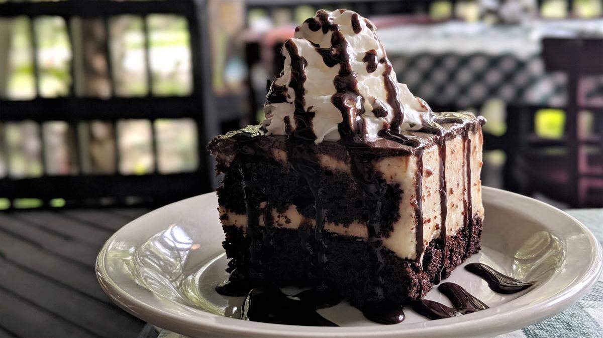 “Dreaming of Chocolate Cake” is a gluten-free option on the dessert menu at Linger Lodge.