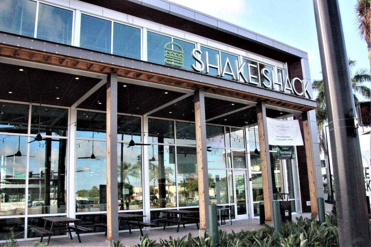 The Shake Shack at 190 N. Cattlemen Road, near the Mall at University Town Center, opened in mid-April.