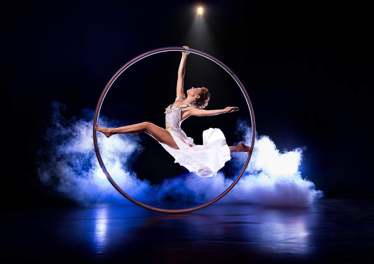 See an aerialist whirl on the cyr-wheel, and many other daring acts, at Circus Sarasota, which is being held at Nathan Benderson Park.