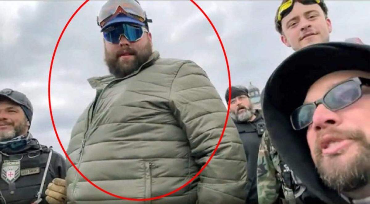 Daniel Lyons Scott, circled, was arrested for allegedly assaulting law enforcement during the Jan. 6. siege of the U.S. Capitol.