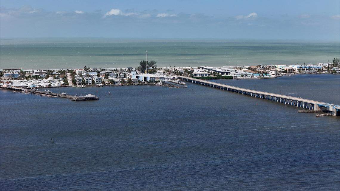 The Cortez Bridge to Anna Maria Island is only open for emergency responders after Hurricane Milton on Oct. 10, 2024.