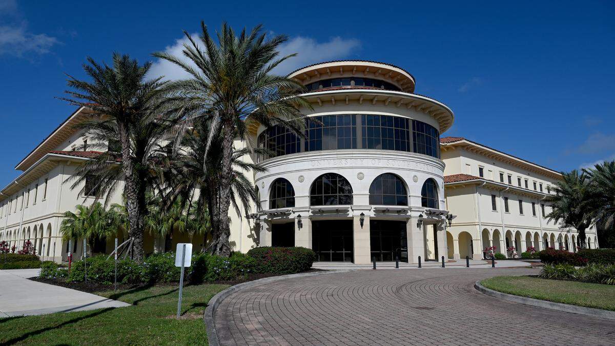 The USF Sarasota-Manatee campus, pictured in this April 2025 file photo, could be absorbed by the New College of Florida under a new proposal by Gov. Ron DeSantis.