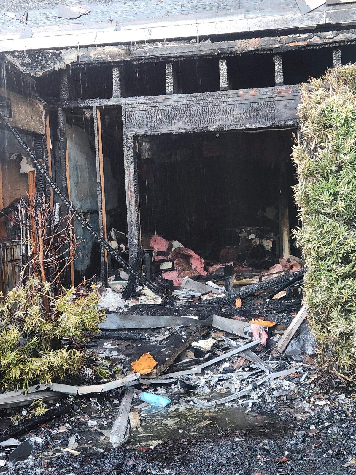 The rubble from one of the units at the Coral Club Apartments after the fire, which began at 1:30 p.m. on Friday, Nov. 28.
