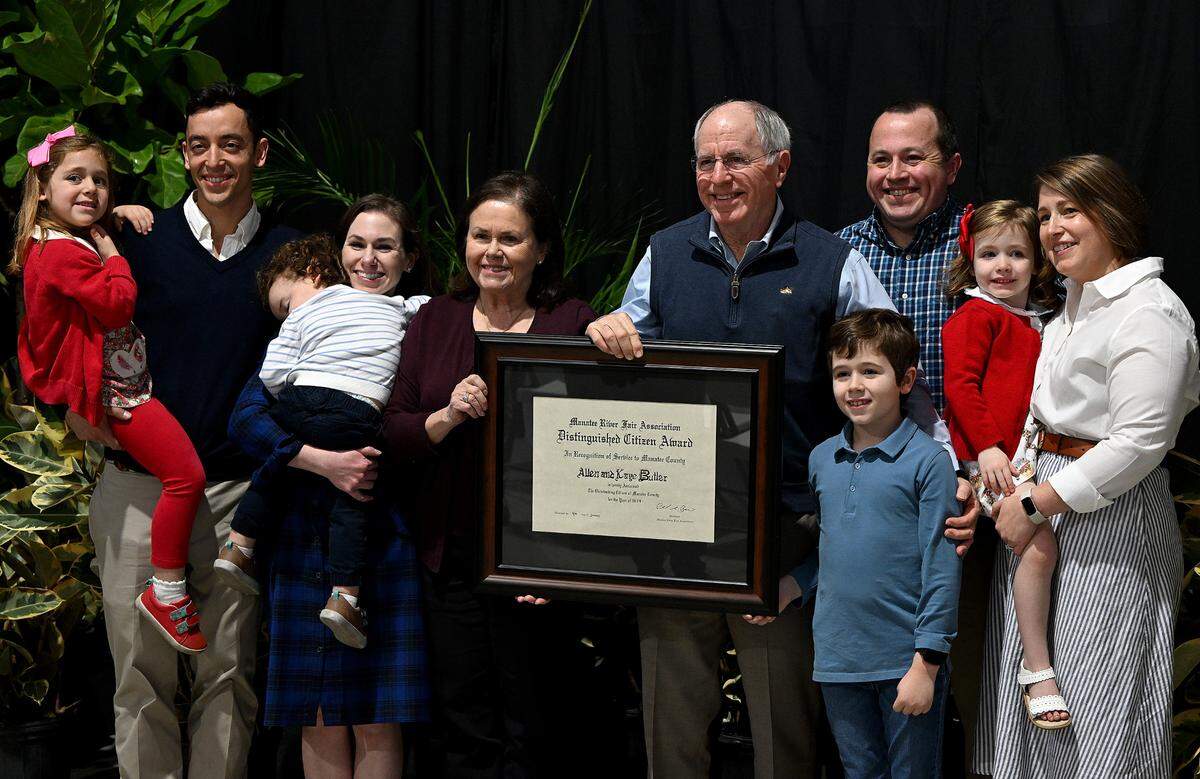 Kaye and Allen Butler were surprised to receive the honor as the Manatee River Fair Association’s Distinguished Citizen award on Thursday, Jan. 4, 2024, in Veterans Hall at the Manatee County Fairgrounds.