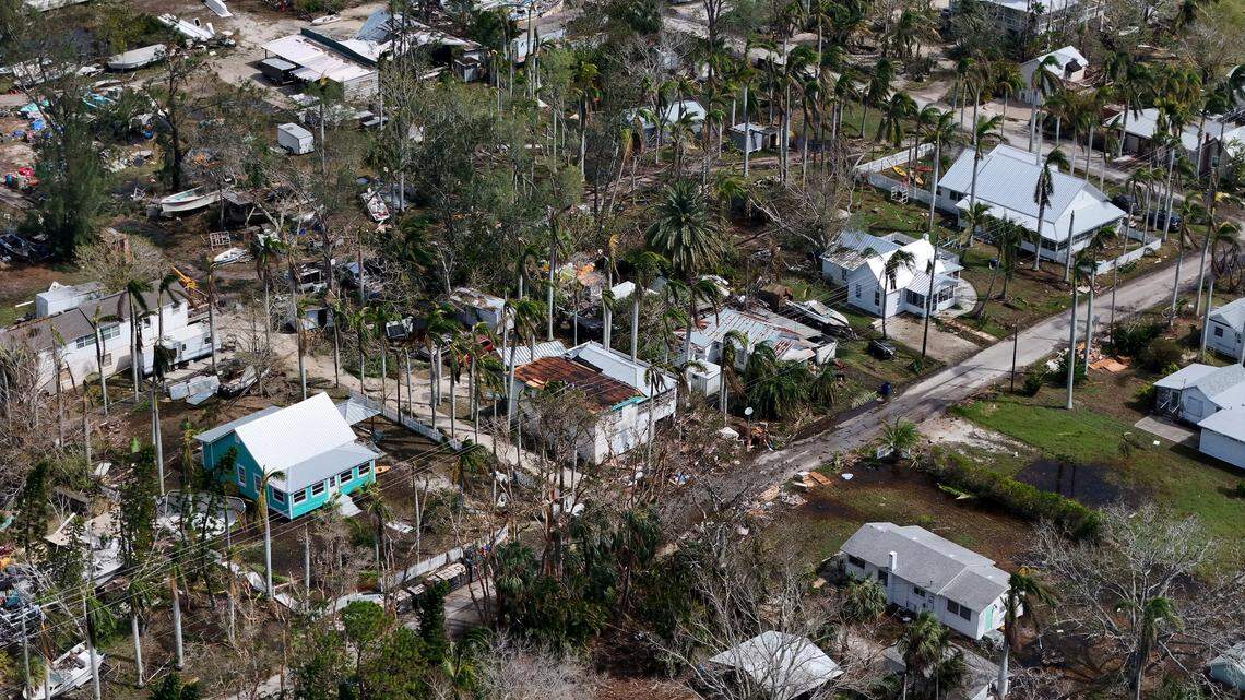 Cortez Village had widespread debris and damage after Hurricane Milton on Oct. 10, 2024.