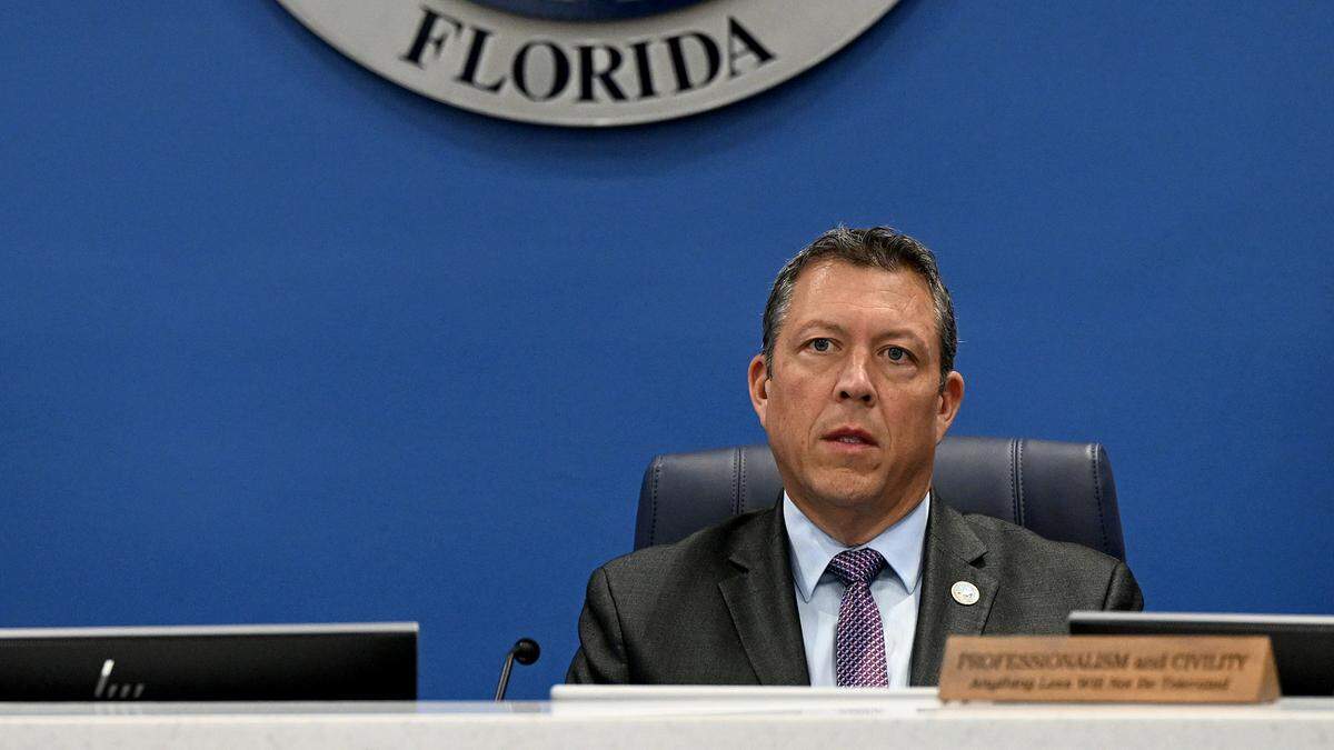 Commissioner George Kruse during Tuesday’s board meeting. County leaders are looking for ways to slow down development and improve infrastructure in East Manatee County.