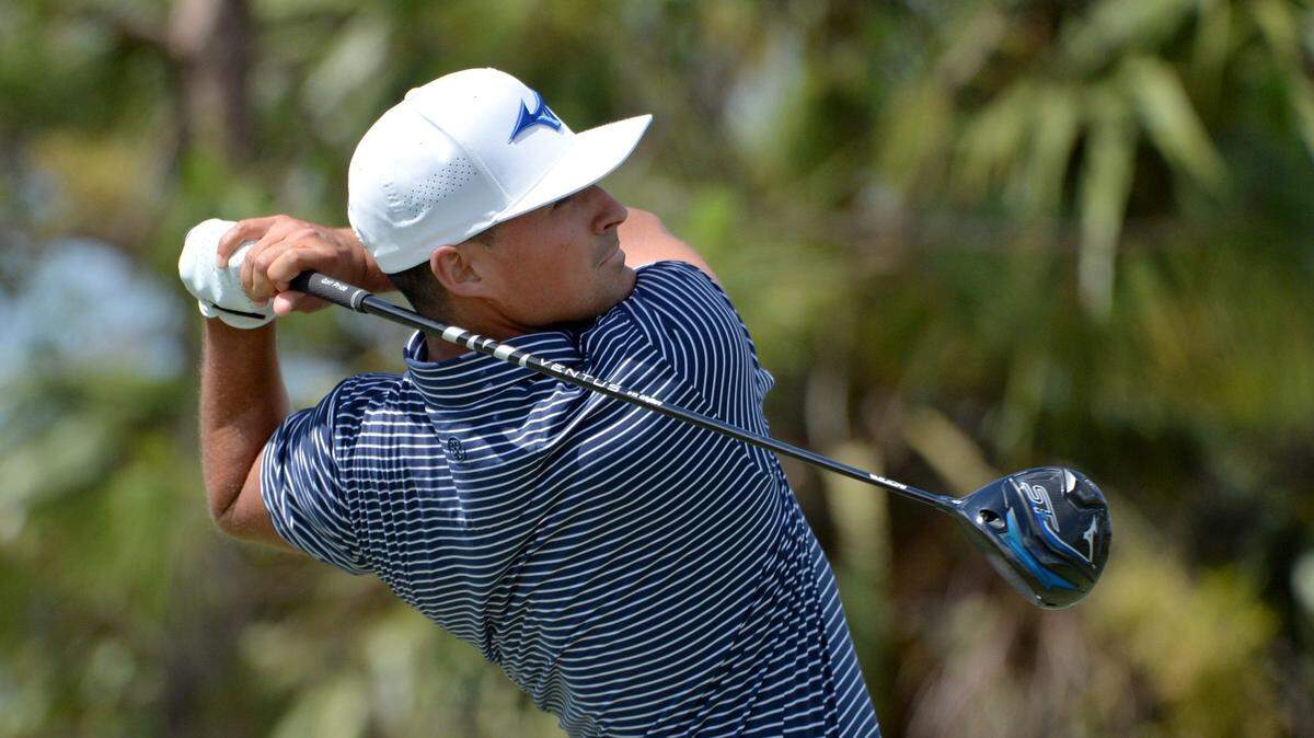 Bryson Nimmer of Okatie, SC, tees off on the par five, tenth hole at Lakewood National Golf Club on Thursday, April 20, 2023 during the first round of the Korn Ferry Tour's LECOM Suncoast Classic golf tournament.

Sar Lecom Golf 012