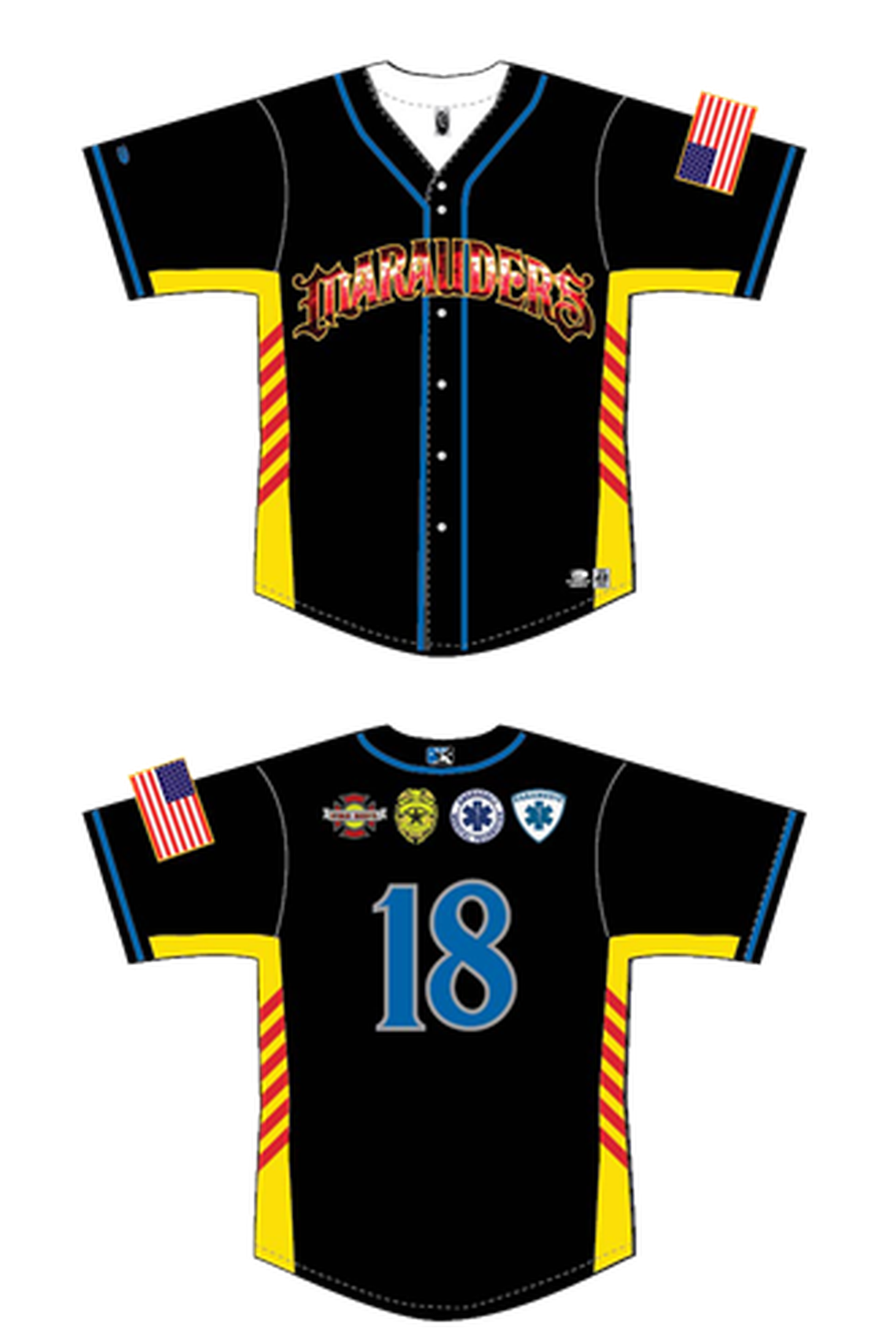 Specially designed first responder jerseys will be auctioned off to support local law enforcement charities during Friday night's game.