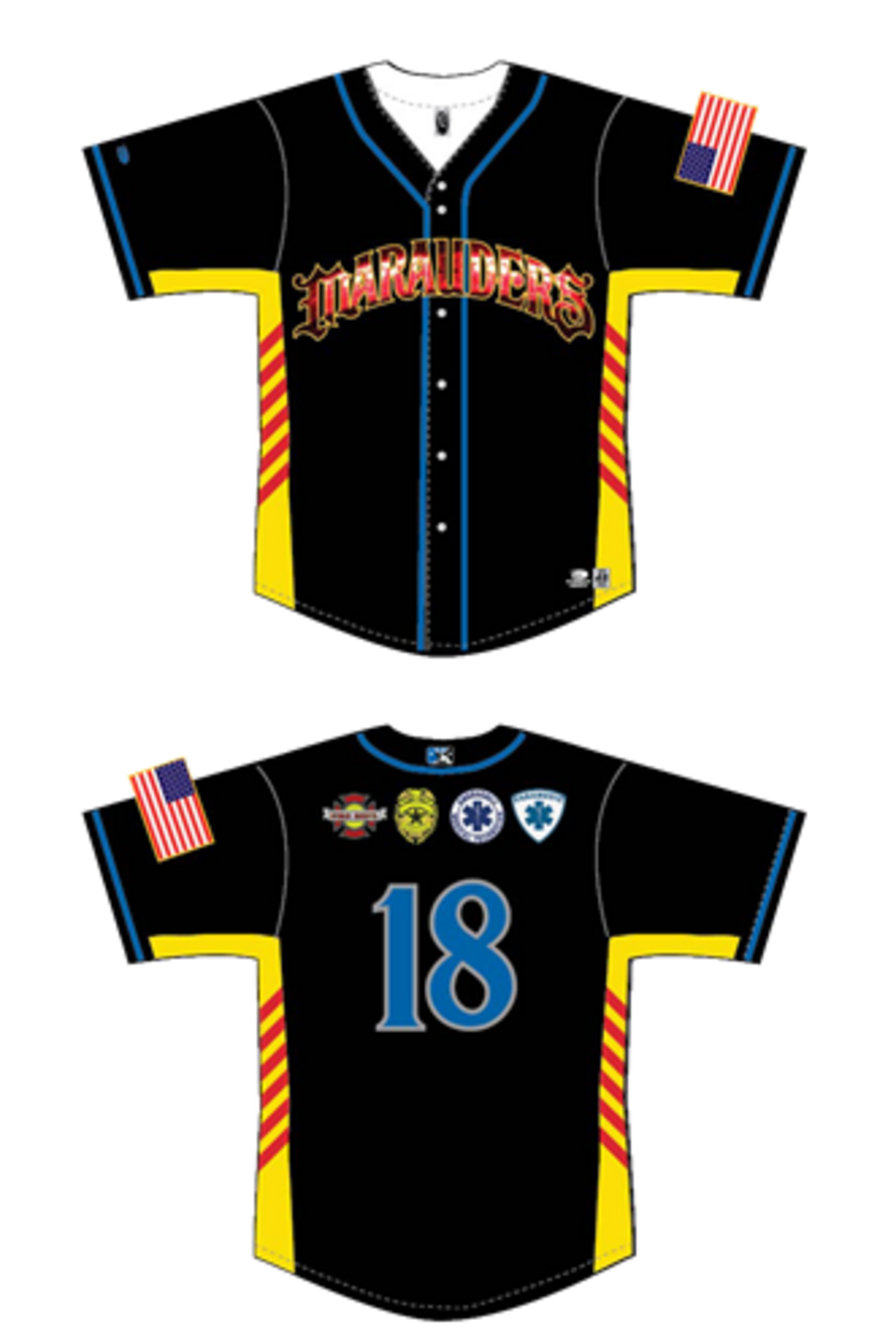 Specially designed first responder jerseys will be auctioned off to support local law enforcement charities during Friday night's game.