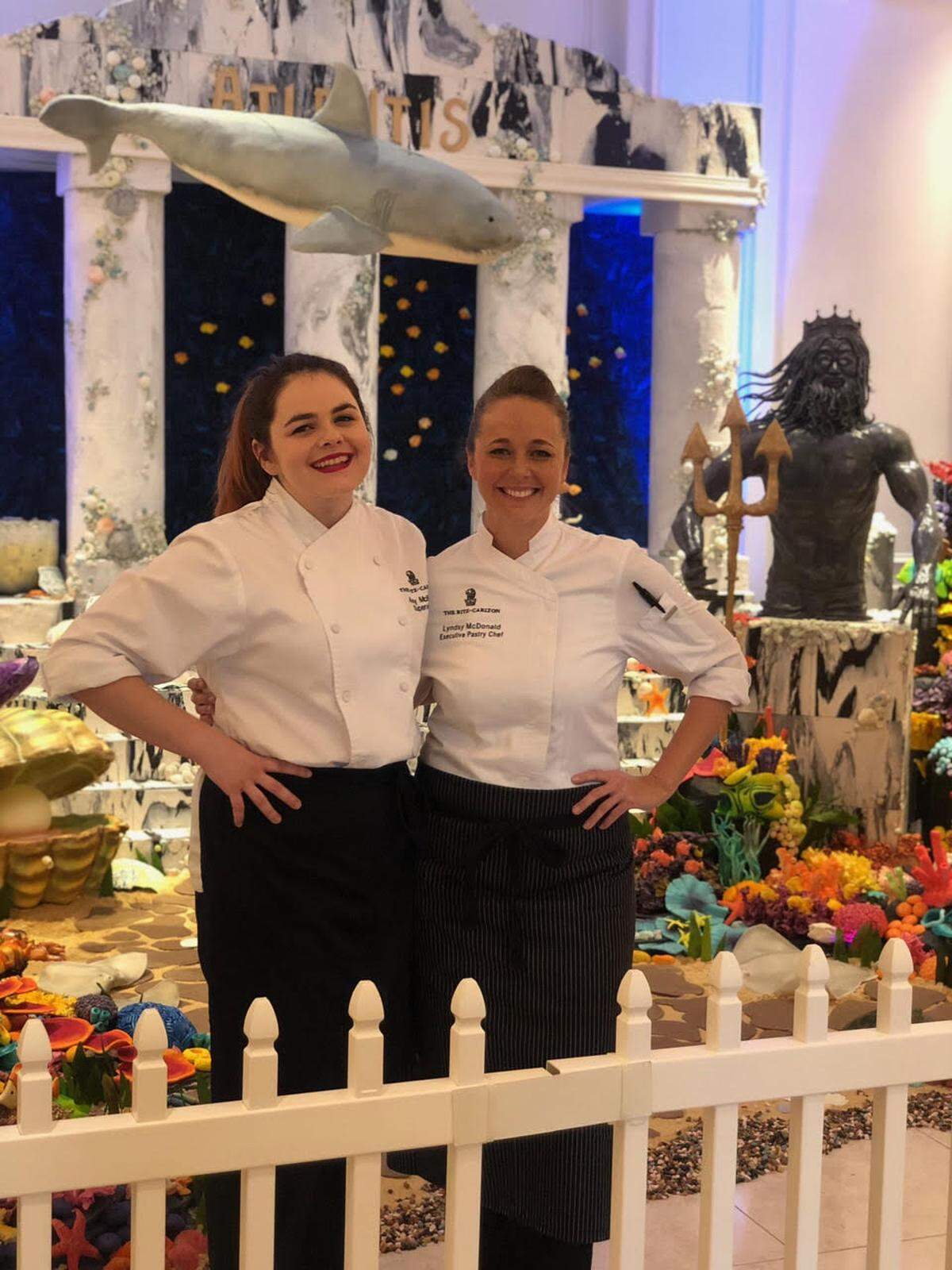 Lyndsy Velasquez, right, and Amy McBride shown here during their time at the Ritz-Carlton in Sarasota, teamed up to compete on the Food Network’s Chocolate Meltdown: Hershey’s After Dark in an episode premiering Monday, Oct. 4 at 10 p.m. on the network.