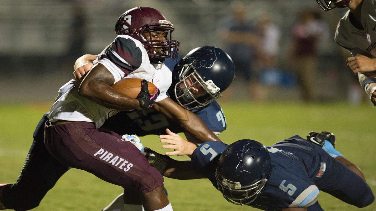 A scene from the Braden River-North Port football game, Oct. 2, 2015.
