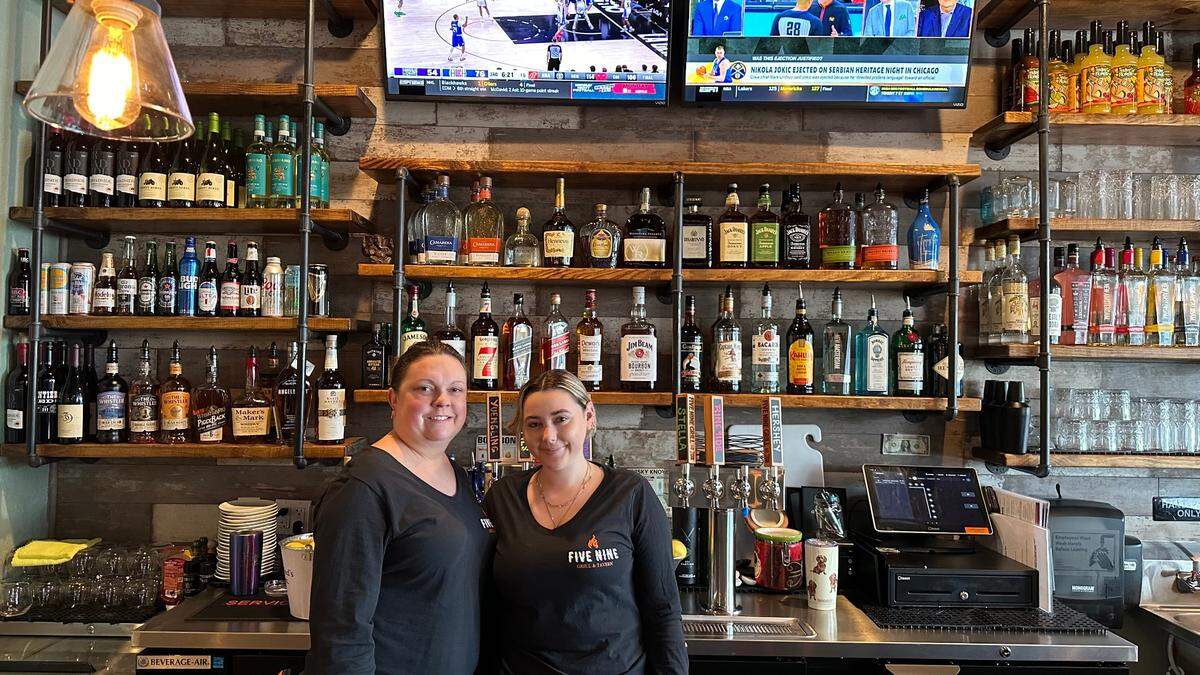 Five Nine Grill & Tavern, 5718 Cortez Road W., Bradenton, focuses on southern comfort food and being a family friendly sports bar. Shown above 12/13/2023, are, left, Carly Coffey and Christina Degirolamo.