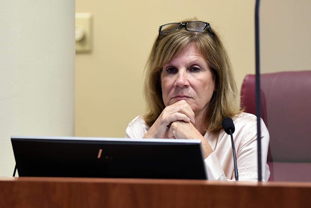 02/23/21--Myakka City resident Carol Ann Felts is aiming for Whitmore’s countywide District 6 seat on the Manatee Board of County Commissioners. In this Bradenton Herald file photo, Whitmore listens during to a discussion during a public meeting on Feb. 23, 2021.