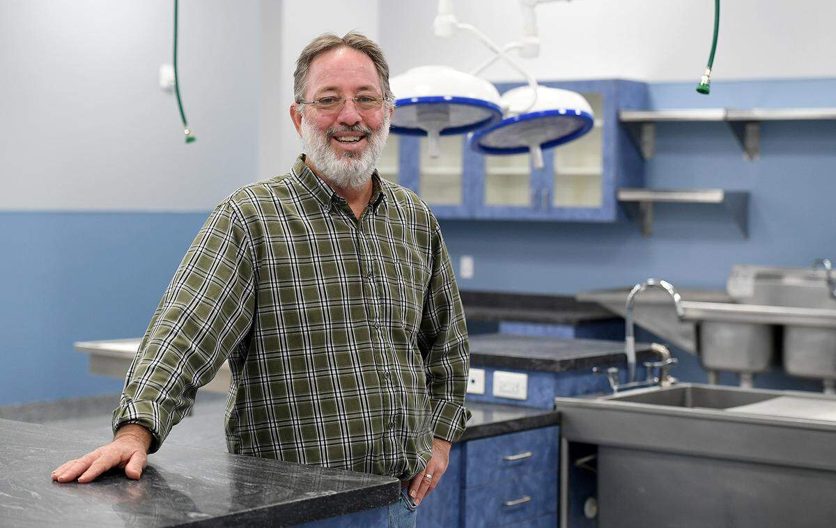 02/08/21--Keith Pratt, the Executive Director of the Bishop Animal Shelter, stands in the brand new surgical room of the new facility. The Mary Parker Foundation in charge of the Bishop Animal Shelter is preparing to donate the entire operation to Manatee County.