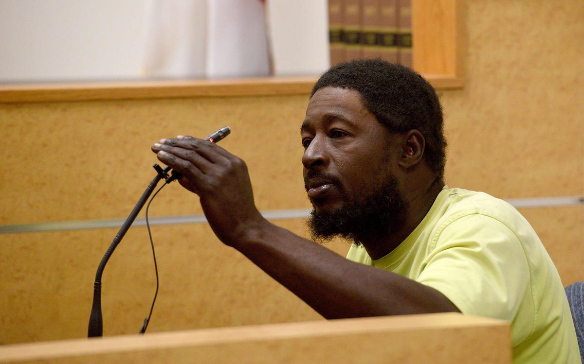 Stacy Williams II testifies during the resentencing hearing for Orlando Valenzuela, who was originally sentenced to life for the 2nd degree murder of 9-year-old Stacy Williams III.