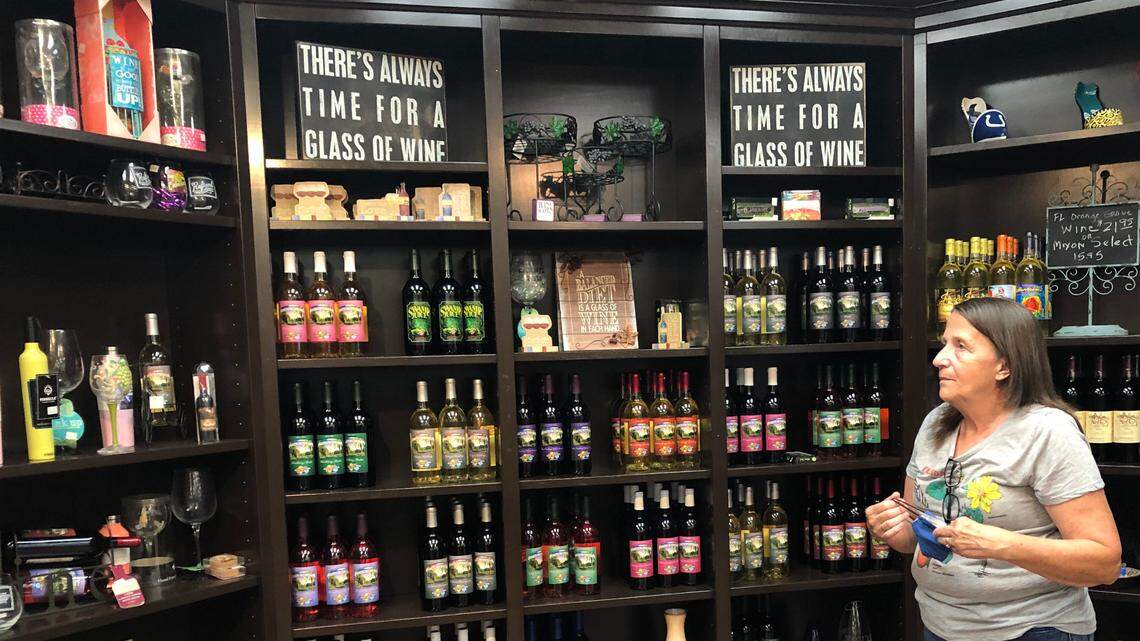 5/4/2021--Julie Hagerty, gift buyer for Mixon Fruit Farms, 2525 27th St. E., Bradenton, has some suggestions for Mother’s Day gifts. She is shown in the Mixon wine section.