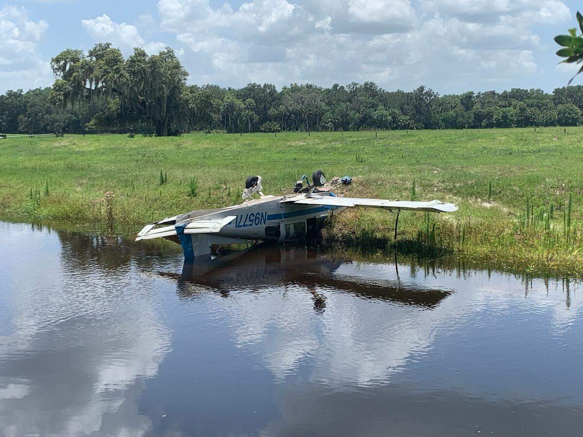 A small plane was discovered crashed in the Myakka River on Tuesday, June 14, 2022. It had crashed the night before and the pilot escaped unharmed, the sheriff’s office said.