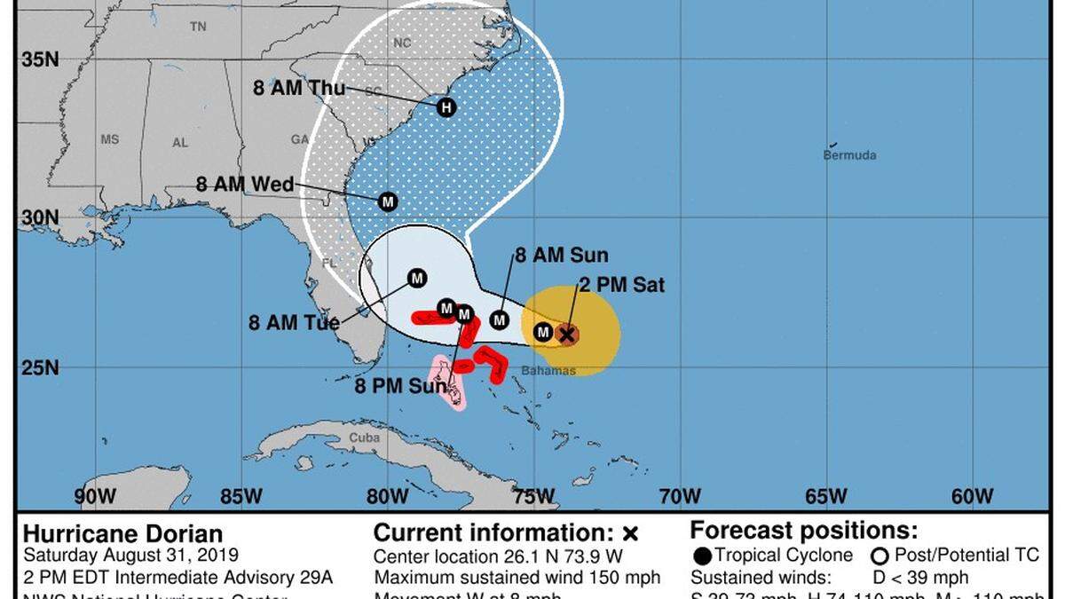 The latest storm advisory for Hurricane Dorian has Manatee County fully outside of the cone of uncertainty. Public safety officials announced that they won’t be opening emergency shelters Saturday afternoon.