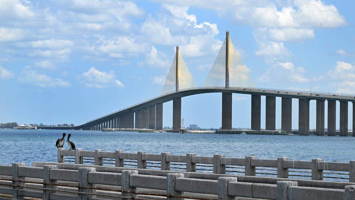 The Sunshine Skyway Bridge seen from the fishing pier on Wednesday, May 22, 2024.