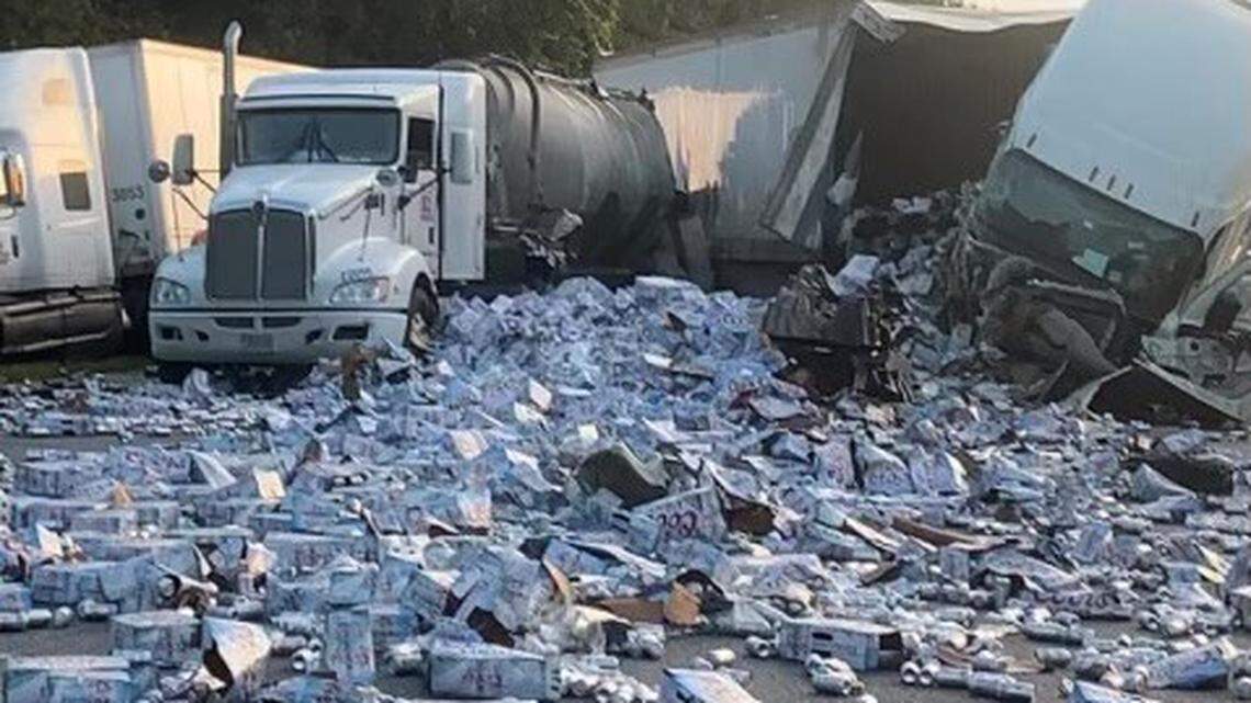 Coors Light spills all over Florida’s I-75 after crash involving several 18 wheelers