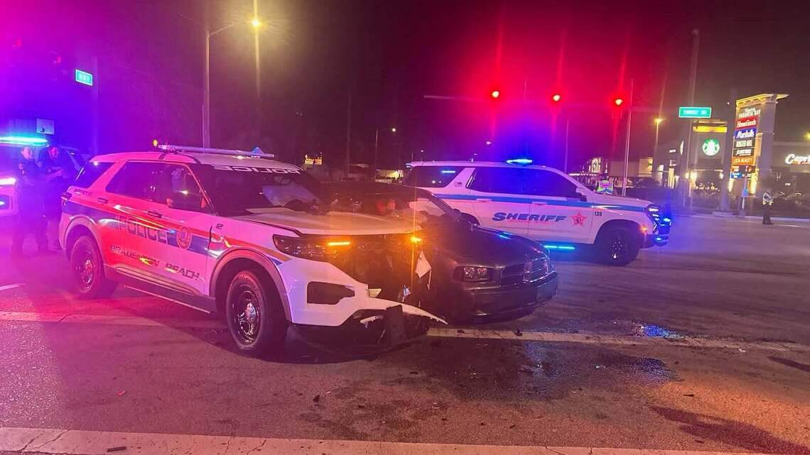 Driver charged with DUI after hitting Bradenton Beach police car, police say