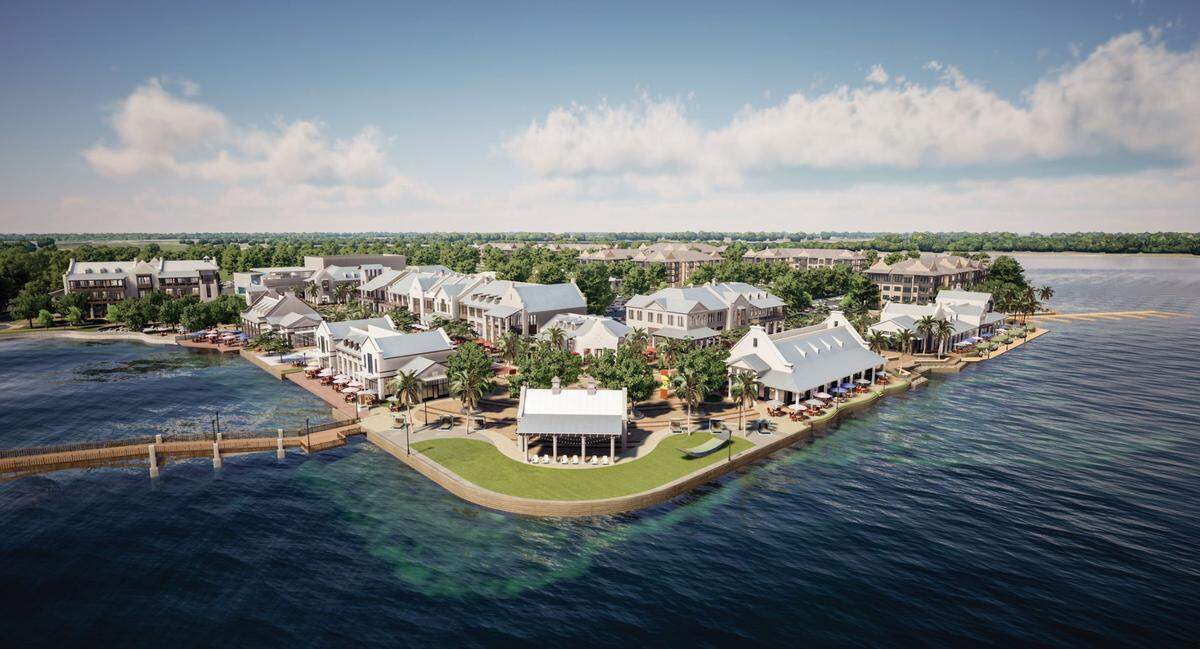 An Aldi store planned for Lakewood Ranch would serve the Lakewood Ranch Country Club, The Lake Club and the new Waterside village. Shown above is a rendering of Waterside Place which is nearing completion.