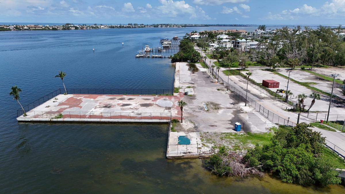 Manatee County officials are seeking input from residents for the future Cortez Boat Ramp where the Seafood Shack and other local businesses once stood. The county purchased the property for $13 million in 2024. Photo taken July 15, 2025.