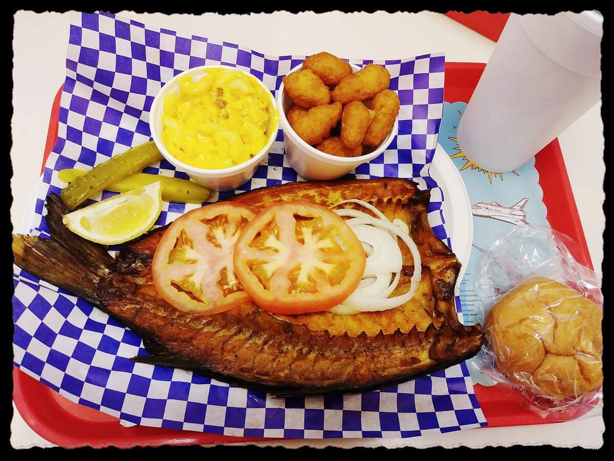 A smoked mullet plate at C&K Smokehouse BBQ in Parrish.