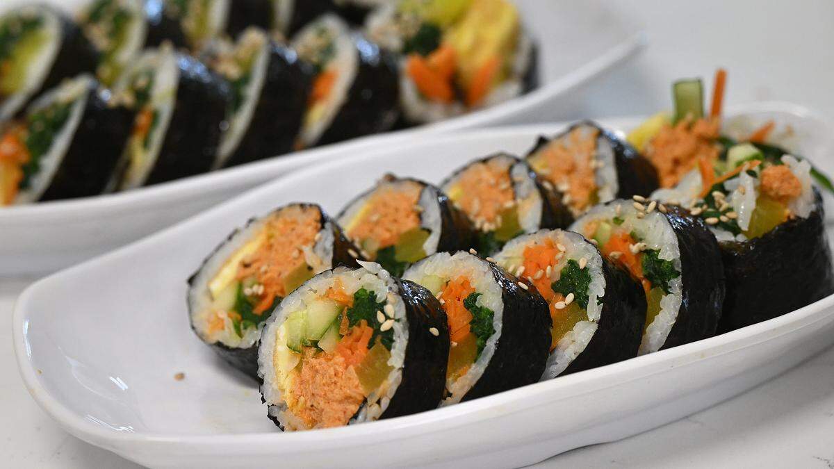 Kimbap with spicy tuna. Sisters Mary Pierson and Katherine Kim have opened a traditional Korean restaurant with some modern dishes as well at Sunny Seoul Korean Kitchen, 9750 State Road 64, shown here on March 18, 2026.