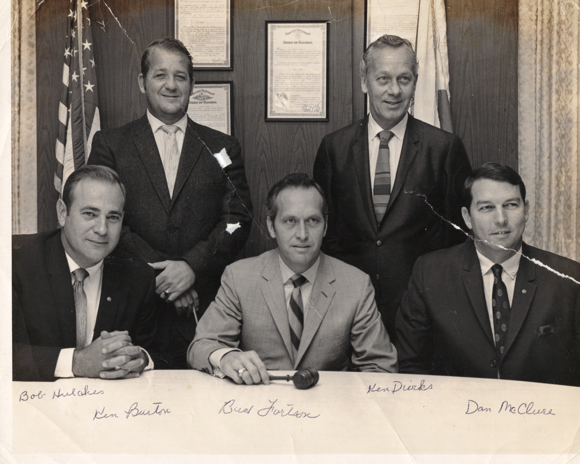 Ken Burton Sr., back left, in a portrait of the county commissioners in 1976.