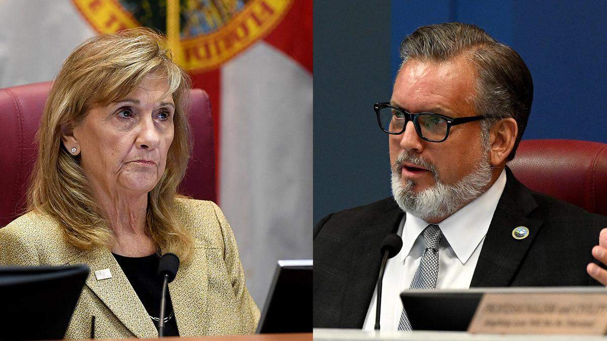 Two officials, Former Manatee County Commissioner Vanessa Baugh (left) and Manatee County Commissioner Mike Rahn (right), accused of discussing official business outside of a public meeting will avoid charges after an investigation into the complaint, prosecutors announced Friday afternoon.