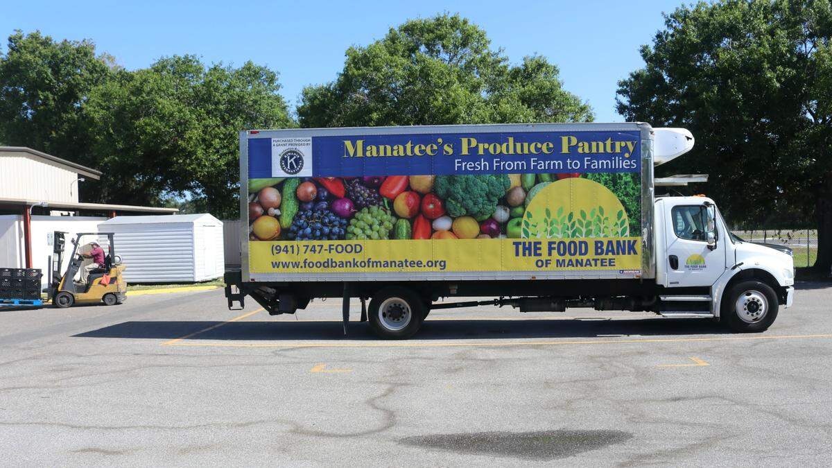 The Manatee Food Bank is a program of Meals on Wheels PLUS of Manatee, and the largest hunger-relief organization based in Manatee County.  Delivery truck is shown April 26, 2022.