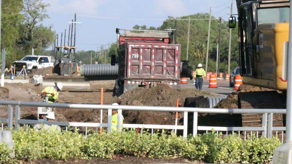 Work is underway to widen Moccasin Wallow Road, shown above March 7, 2023, from a two lane road to four lanes, and eventually to six lanes.