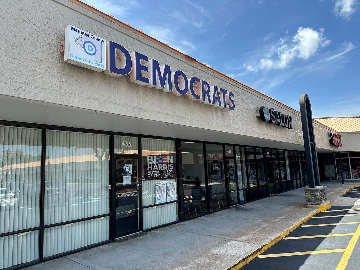 The local headquarters for the Democratic Party of Manatee County, 435 Cortez Road W., Bradenton, has been targeted with stickers supporting neo-Nazi ideology for the past several months. The Manatee County Sheriff’s Office is investigating.