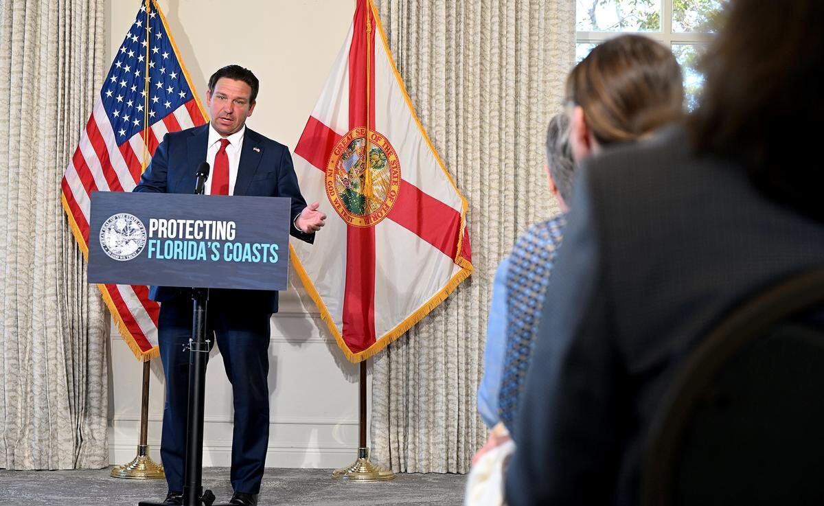 Florida Gov. Ron DeSantis signed Senate Bill 302 into law on Thursday, March 19, 2026, at Pier 22 in Bradenton. He also announced the state’s plans to build a new Skyway Fishing Pier in Manatee County.