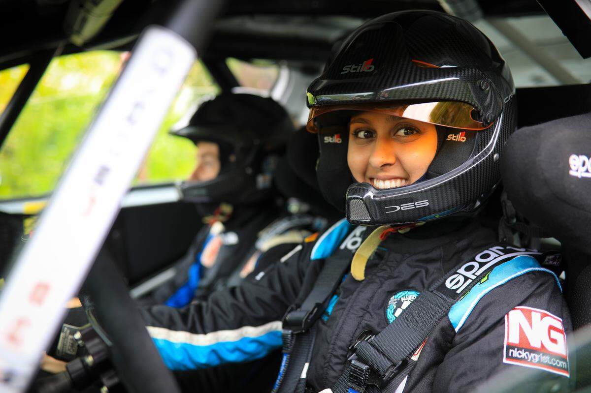 6/27/2019--Nabila Tejpar drove a Peugeot 208 R2 during the 2019 European Rally Championship in Poland.