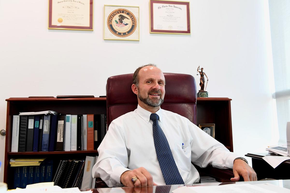 Judge Brian Iten in his chambers at the Manatee County Judicial Center Thursday.