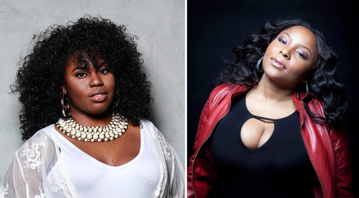 Returning to Sarasota to perform in Westcoast Black Theatre Troupe’s ‘Salute to the Queen: A Tribute to Aretha Franklin’ are Naarai Jacobs (left) and Teresa Stanley.