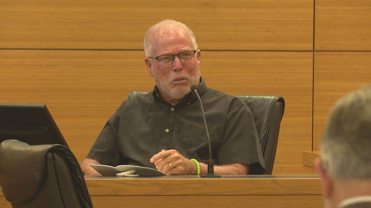 Michael Feeney, 70, broke down on Wednesday, Sept. 24, 2025, as he described how his son’s death shattered their family during the sentencing of Carter Thomas Layne in the 2024 killing of Jann Michael Feeney.
