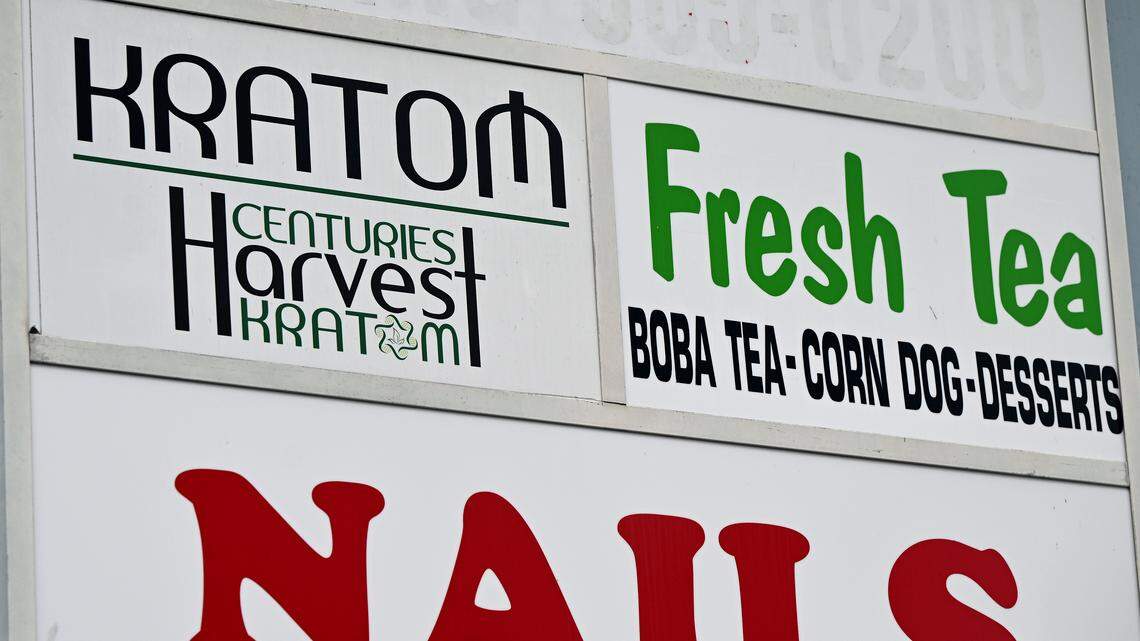 Manatee County could become the second county in Florida to completely ban kratom and other designer drugs.&nbsp;A kratom shop sign at Centuries Harvest Kratom, 3207 Manatee Ave. W., Bradenton is pictured on September 3, 2025.