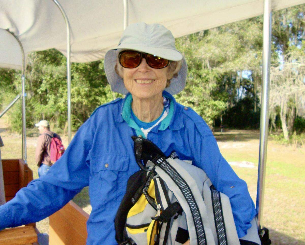 Mary Sheppard loved the out of doors, and is shown on one of her excursions in Manatee County.