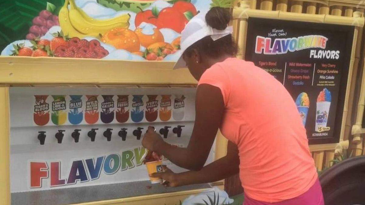 The Kona Ice truck will be parked outside the Bank of the Ozarks building at 1901 Manatee Ave. W. from 11 a.m.-1 p.m. Tuesday to hand out free cups of shaved ice to all who stop by.