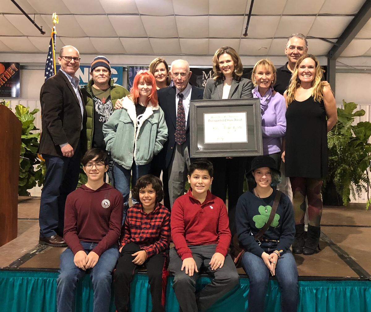 Retired judge Tom Gallen has been named the Manatee River Fair Association’s Distinguished Citizen. He is shown above with his family following the award ceremony.