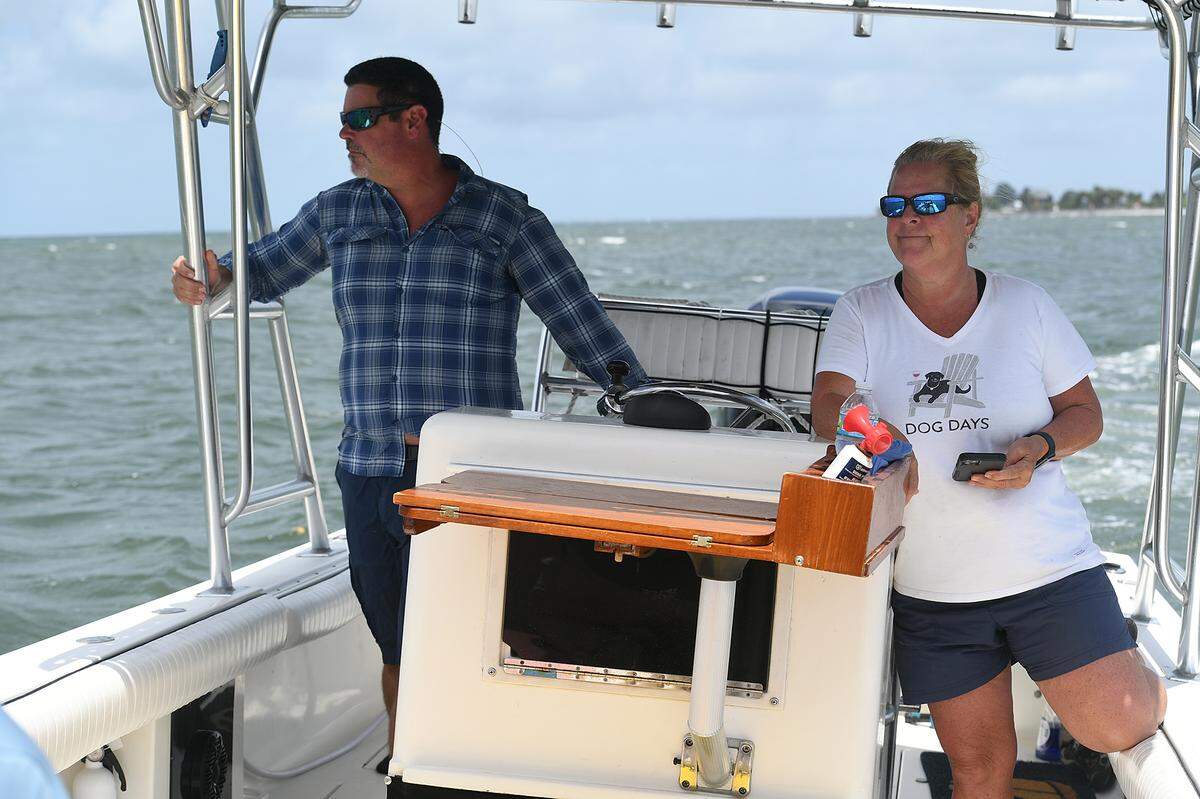 06/22/21—Joe and Alicia Dougherty drive their boat through the waters surrounding Terra Ceia where they live. The State of Florida wants to preserve 2,300 acres of environmentally sensitive Terra Ceia mangrove swamps and flatwoods.