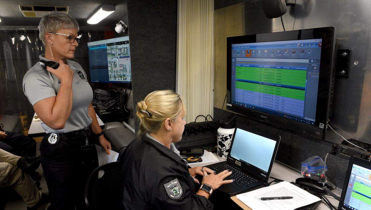 Members of the Sarasota Police Department, Sarasota County schools and Sarasota County Sheriff’s Dispatch participated in active shooter training at Southside Elementary School in Sarasota Friday. The group ran several scenarios, and the participants were unaware of the training before getting called by dispatchers.
