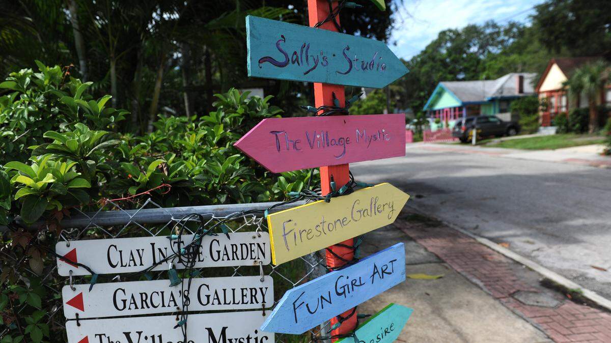 Village of the Arts in Bradenton hosts a monthly weekend Art Walk to showcase the artisans of the live-work community.